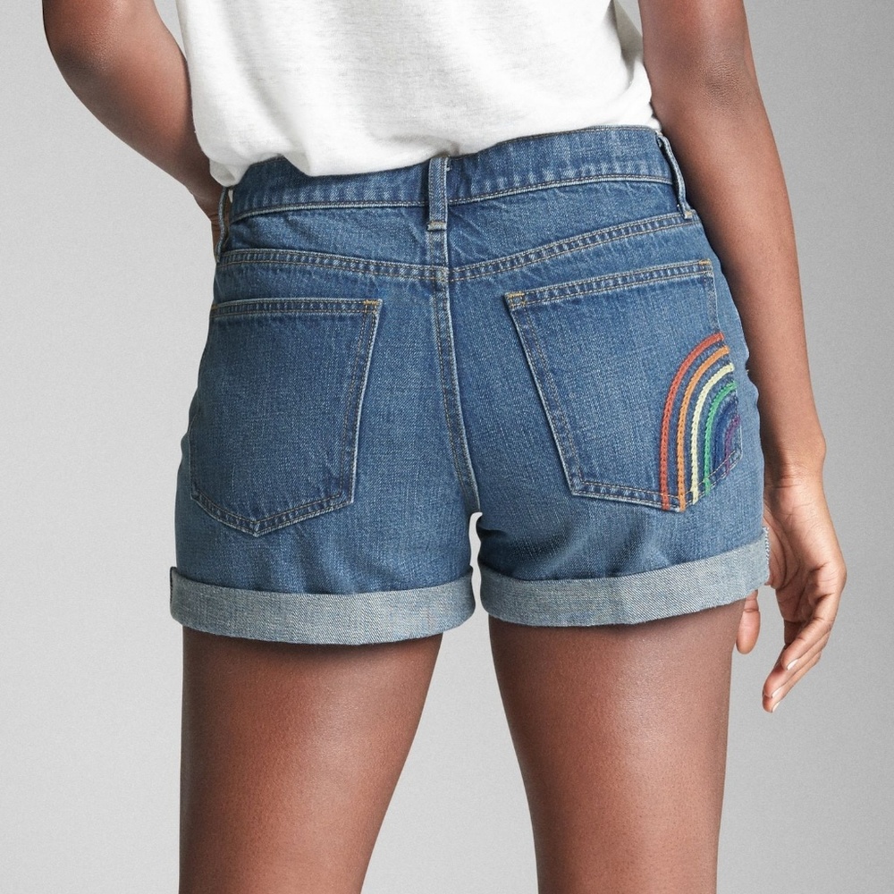 Gap  3" Denim Shorts with Rainbow Sz 28P